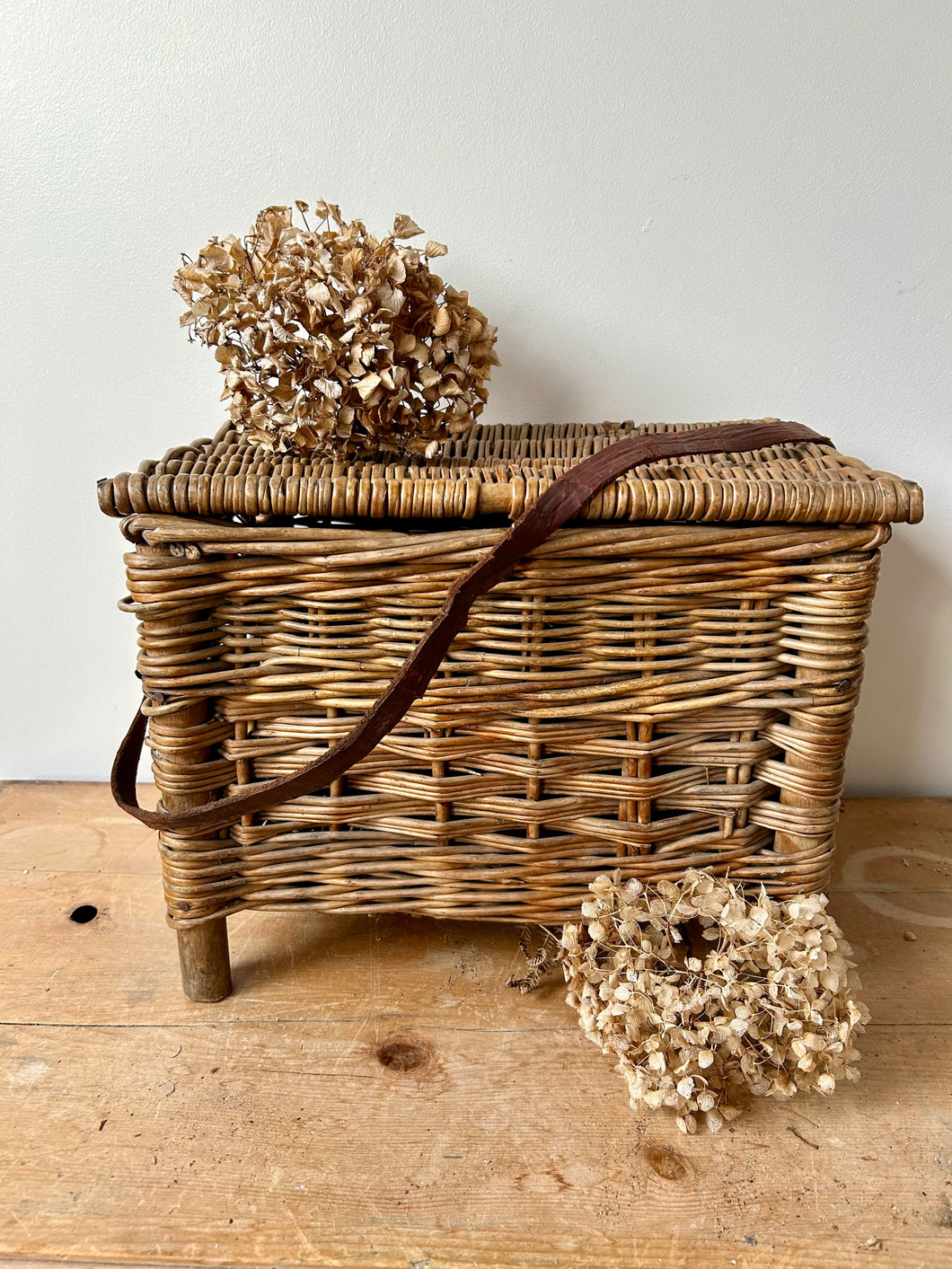 Vintage Wicker Fishing Basket in Super Condition