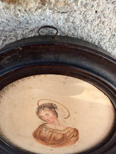 Load image into Gallery viewer, French Antique Halo’d Lady Painting
