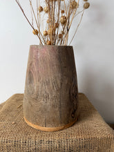 Load image into Gallery viewer, Textured Vintage Handmade Wooden Pot
