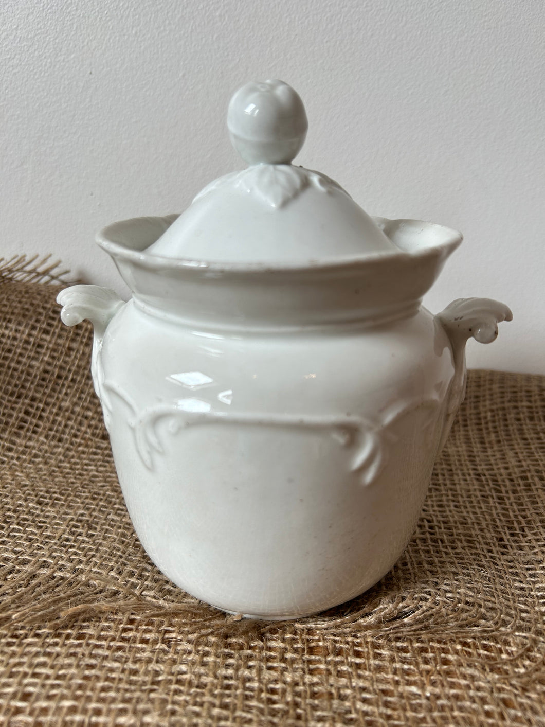 French White Lidded Pot