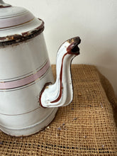 Load image into Gallery viewer, French Vintage Pink and White Enamel Coffee Pot
