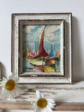 Load image into Gallery viewer, French Vintage Seascape Yacht Oil on Canvas
