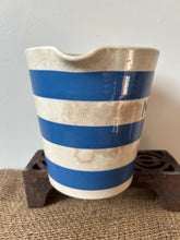 Load image into Gallery viewer, Buttery Blue &amp; White Striped Milk Jug
