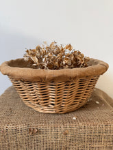Load image into Gallery viewer, French Vintage Wicker Lined Basket
