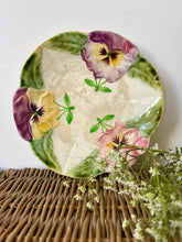 Load image into Gallery viewer, French Majolica Vintage Pansy Plate
