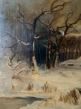 Load image into Gallery viewer, Vintage Winter Scene Oil on Canvas
