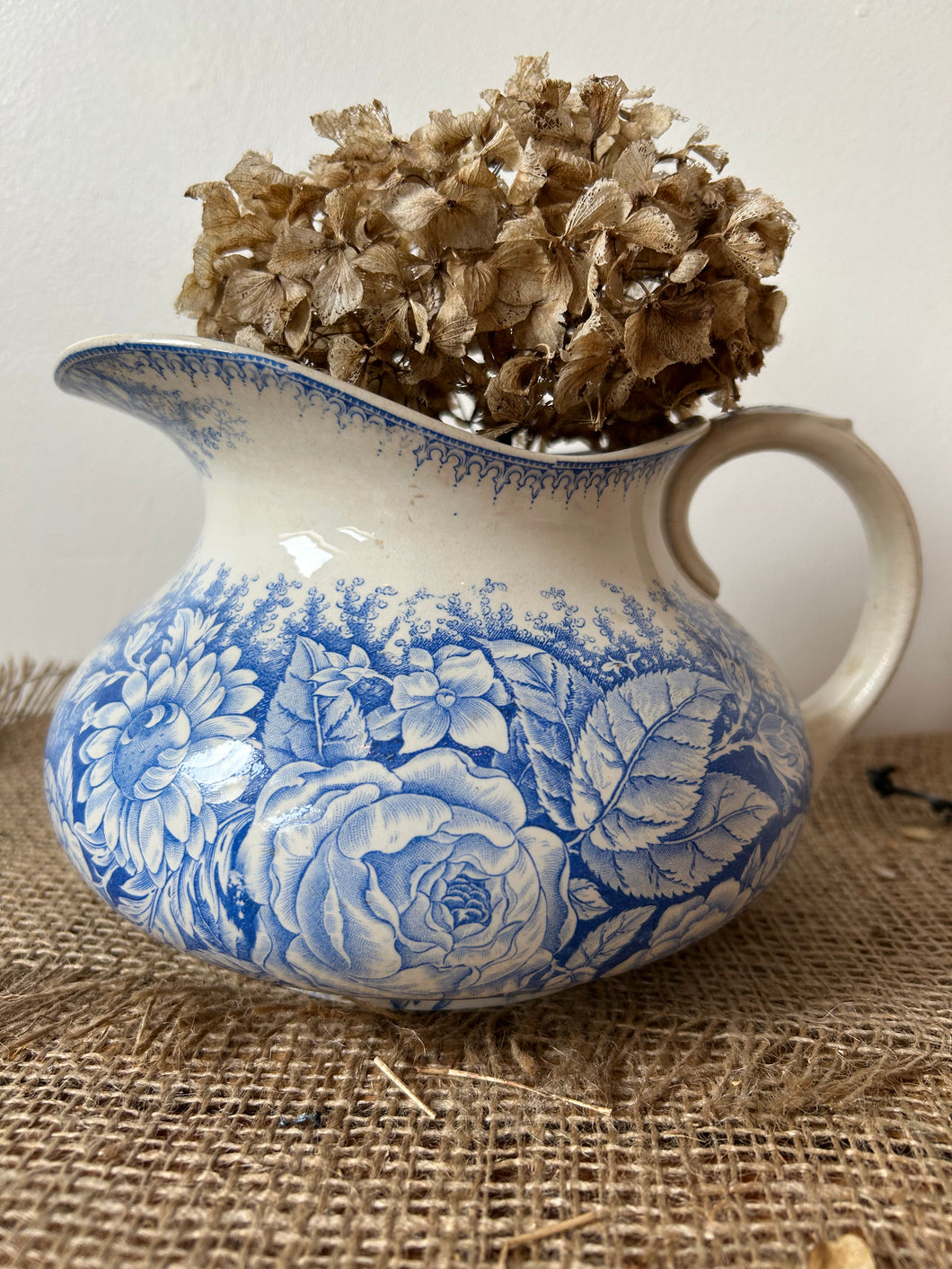 Beautiful French Blue and White Jug