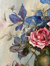 Load image into Gallery viewer, Stunning Roses, Sweet Pea &amp; Clematis Oil Painting
