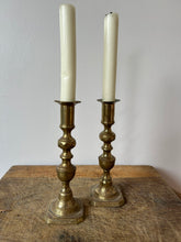 Load image into Gallery viewer, Pair of Brass Vintage Candlesticks
