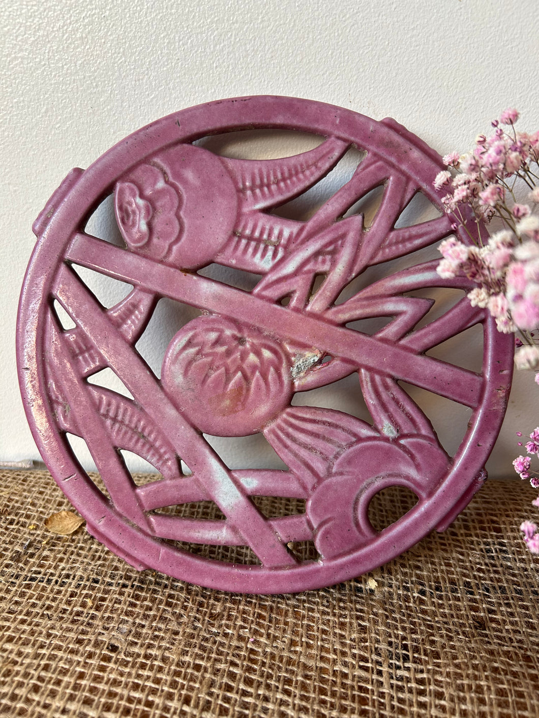 Vintage pink trivet