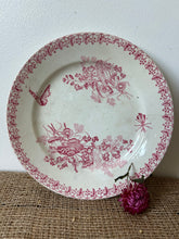 Load image into Gallery viewer, French Pink and White Ironstone Plate
