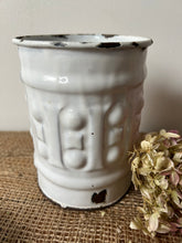 Load image into Gallery viewer, French Vintage Cafe Pink and White Enamel Canister
