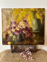 Load image into Gallery viewer, Stunning Vintage Floral Oil on Canvas
