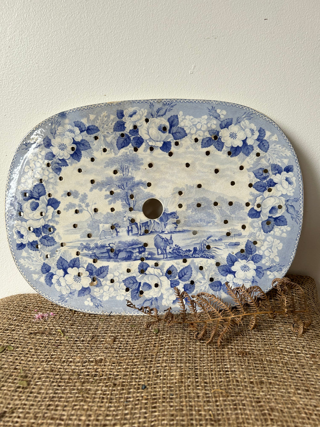 Fabulous Blue and White Ironstone Drainer