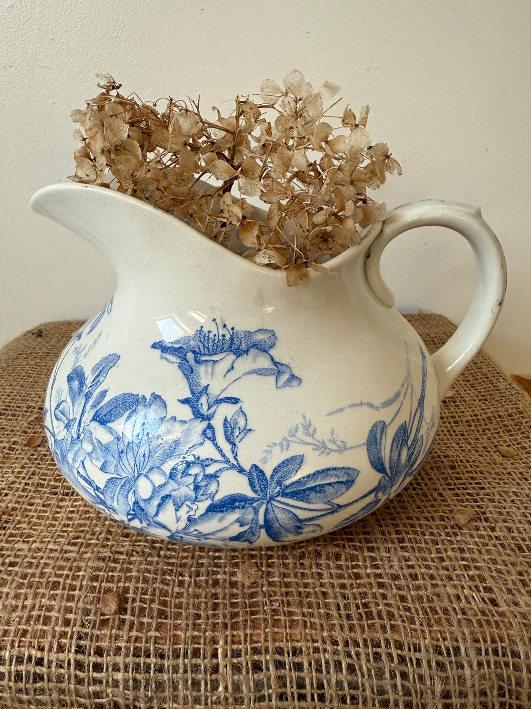 Gorgeous Blue French Ironstone Jug
