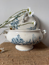 Load image into Gallery viewer, French Gentle Blue and White Bird Soupiere
