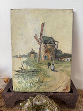 Load image into Gallery viewer, Gorgeous Antique Windmills Landscape Oil on Canvas
