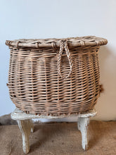 Load image into Gallery viewer, Bleached French Wicker Fishing Creel
