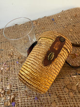 Load image into Gallery viewer, Vintage Wicker Strapped Glass Water Carrier
