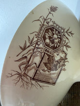 Load image into Gallery viewer, French Vintage Large Brown Transferware Raised Compote
