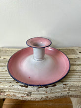 Load image into Gallery viewer, French Pink Enamel Candlestick Holder
