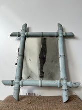 Load image into Gallery viewer, Gentle Chippy Duck Egg Blue French Faux Bamboo Mirror
