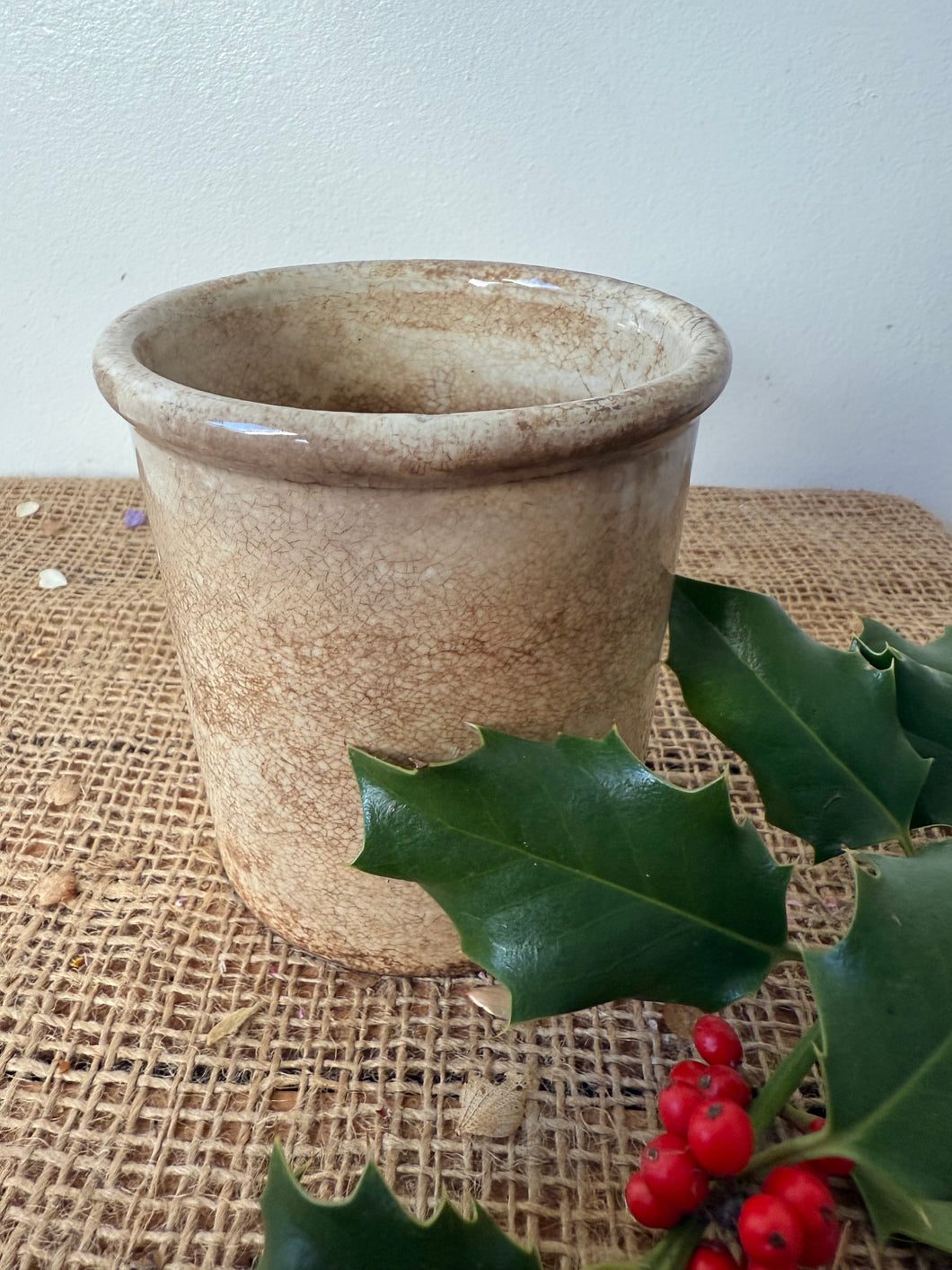 Buttery and Crazed French Ironstone Confiture Pot