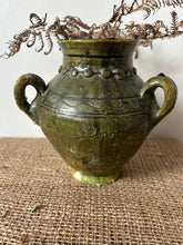 Load image into Gallery viewer, Unusual French Green Triple Handled Pot
