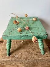 Load image into Gallery viewer, Beautiful Chippy Green Victorian Stool

