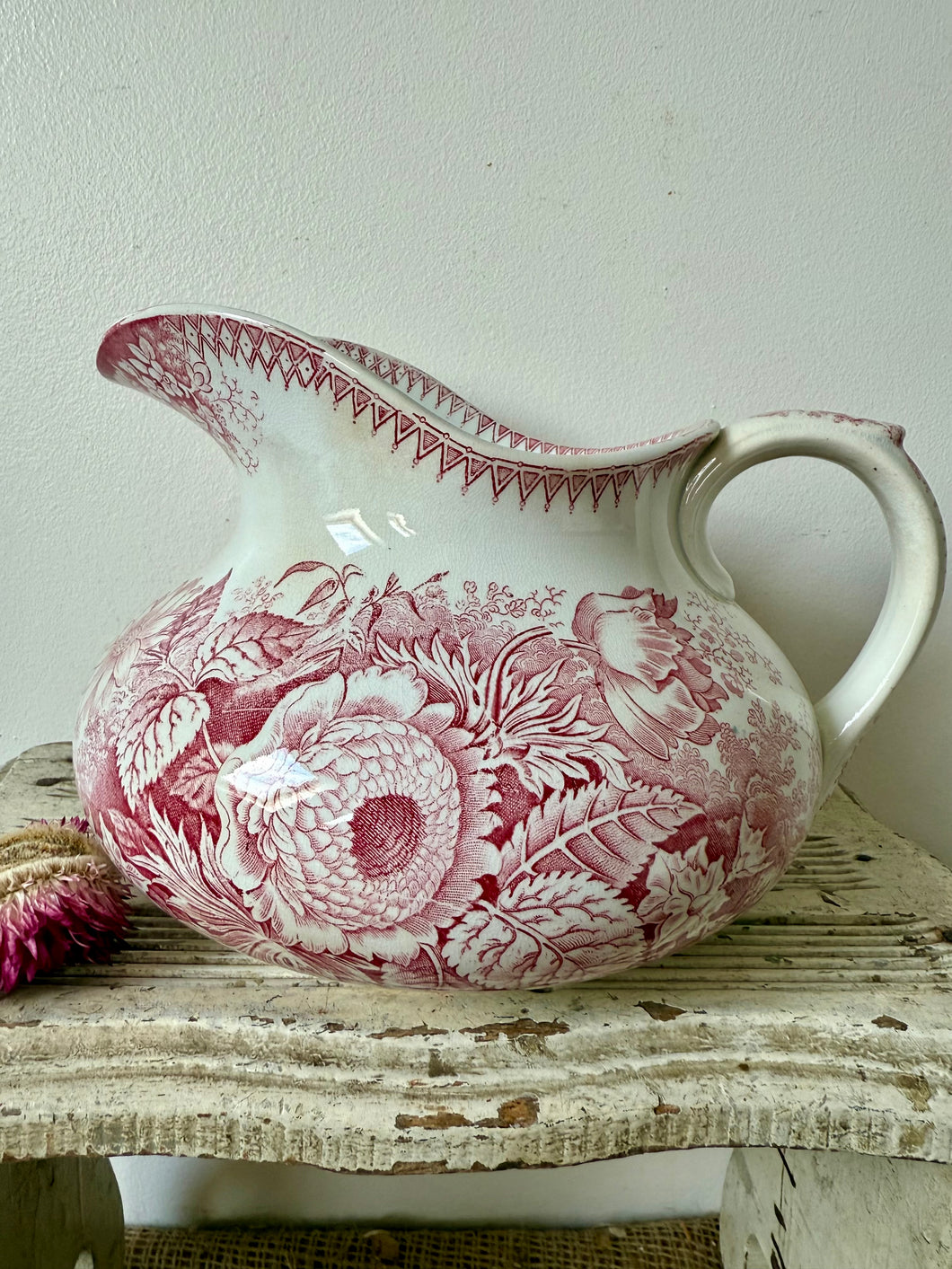 Pink Vintage Sarreguimes Jardinere Jug