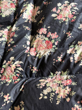 Load image into Gallery viewer, Lovely Vintage Black and Floral Eiderdown
