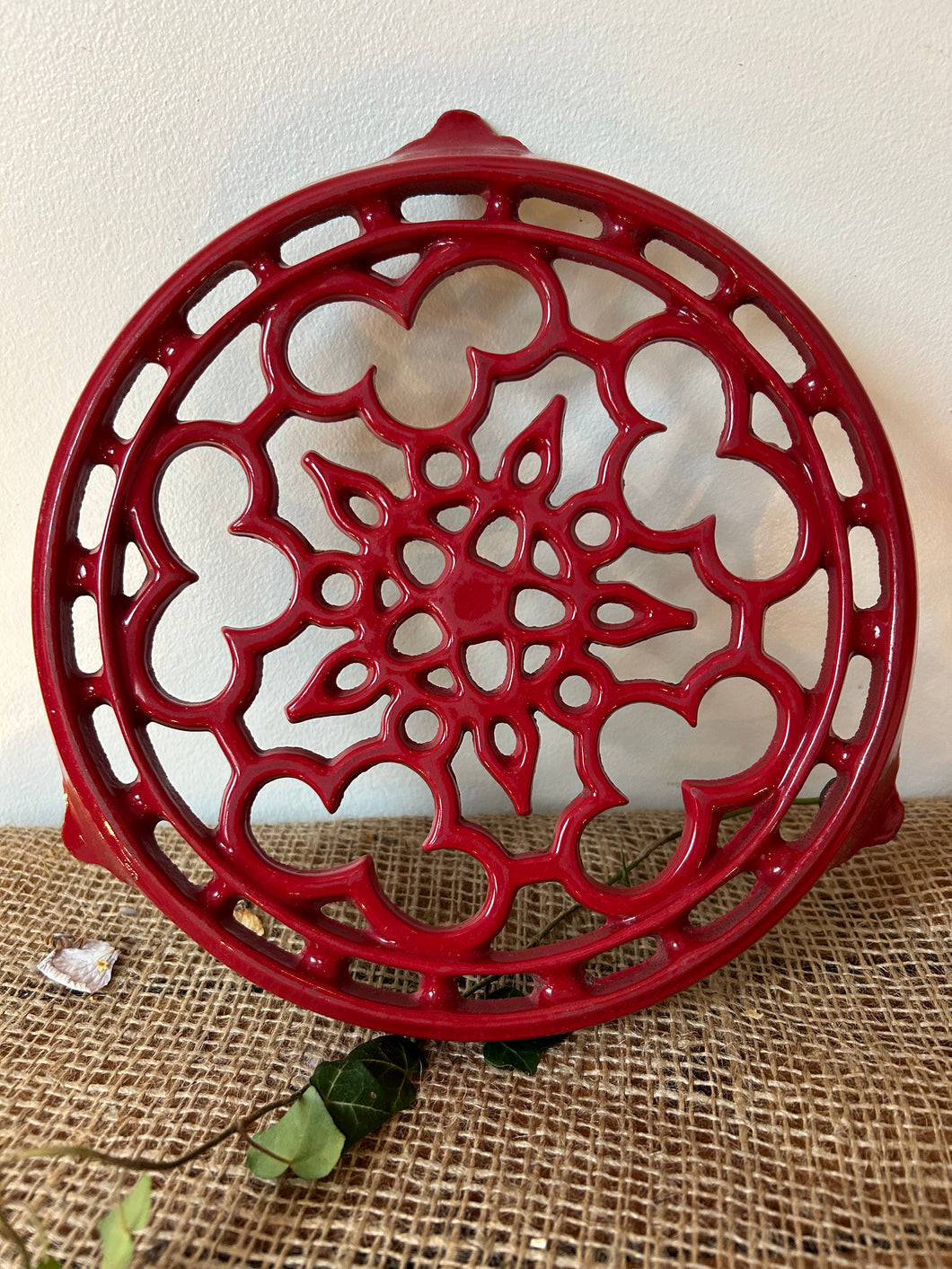 French Red Metal Trivet