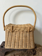 Load image into Gallery viewer, Small French Vintage Wicker Basket
