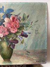 Load image into Gallery viewer, Stunning Roses, Sweet Pea &amp; Clematis Oil Painting
