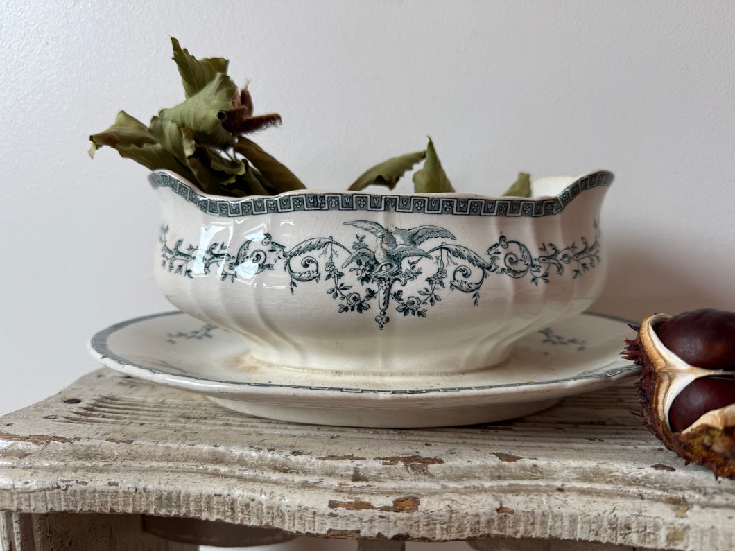 French Ironstone Wide Sauce Pot
