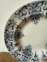 Load image into Gallery viewer, French Dark Blue Transferware Plate
