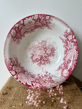 Load image into Gallery viewer, Large Pink Transferware Ironstone Bowl
