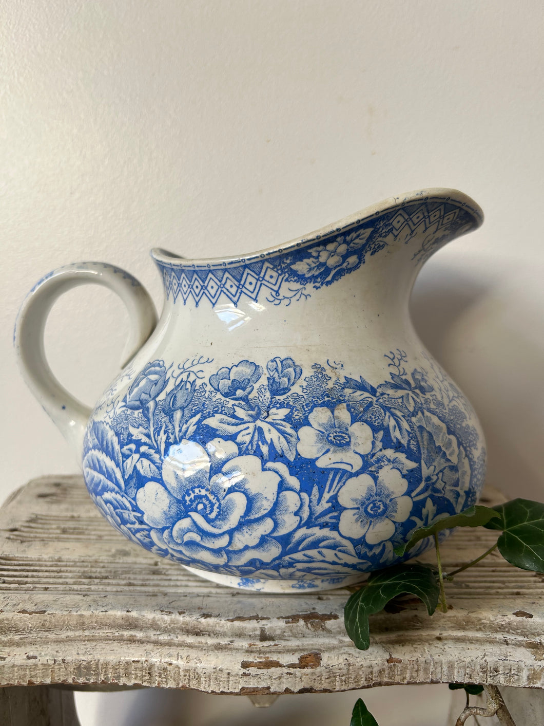 French Floral Jardiniere Water Jug