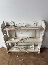 Load image into Gallery viewer, Gorgeous French Chippy White Painted Wooden Shelves
