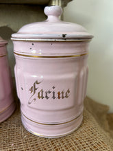 Load image into Gallery viewer, Set of 5 French Pink Enamel Canisters
