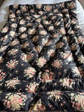 Load image into Gallery viewer, Lovely Vintage Black and Floral Eiderdown
