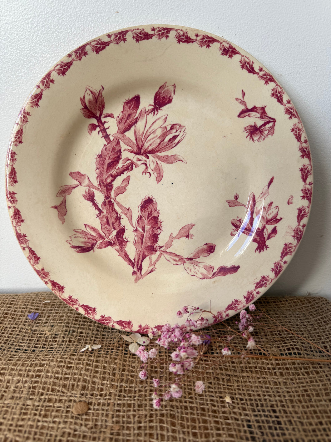 French Pink Ironstone Plate