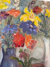 Load image into Gallery viewer, Bright Vibrant French Floral Vintage Oil on Canvas
