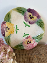 Load image into Gallery viewer, French Vintage Majolica Pansy Plate

