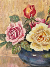 Load image into Gallery viewer, Fabulous Vintage Rose Oil Painting
