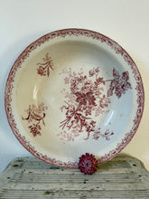 Load image into Gallery viewer, French Pink Transferware Floral Dish
