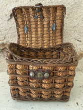 Load image into Gallery viewer, French Vintage Petit Leather Handled Panier
