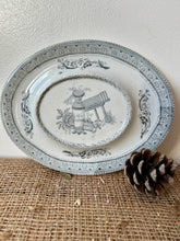 Load image into Gallery viewer, Grey Ironstone Oval Raised Platter
