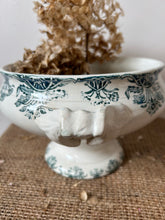 Load image into Gallery viewer, French Transferware Greeny Blue Soupiere
