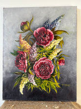 Load image into Gallery viewer, Vintage Peony and Lupins Oil on Canvas
